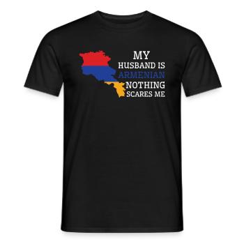 Nichts macht mir Angst Armenischer Ehemann - Männer T-Shirt - Schwarz - Vorne - AI Model Male 178 light (178cm)