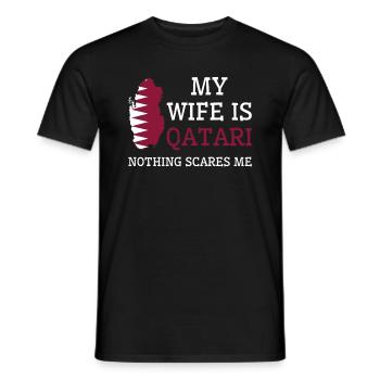 Nothing Scares Me Qatari Wife Qatar - Men's T-Shirt - black - Front - AI Model Male 178 light (178cm)