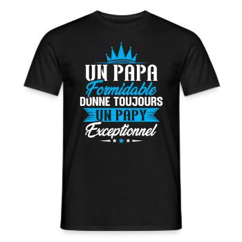 Papa formidable donne toujours papy exceptionnel - T-shirt homme - noir - Devant - AI Model Male 178 light (178cm)