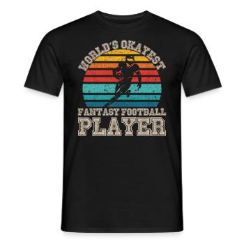 Welt ist okayste Fantasy -Fu�ballspieler Fu�ball - Männer T-Shirt - Schwarz - Vorne - AI Model Male 178 light (178cm)