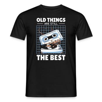 Antiquing Vinyl Cassette Music Vintage Lover - Men's T-Shirt - black - Front - AI Model Male 178 light (178cm)