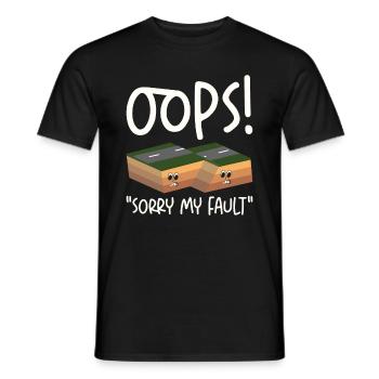 Earthquake Fault Ground Shake Humorous Pun - Men's T-Shirt - black - Front - AI Model Male 178 light (178cm)