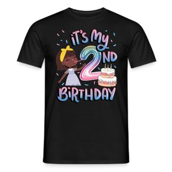 It's my 2nd birthday Melanin Kid Juneteenth - Men's T-Shirt - black - Front - AI Model Male 178 light (178cm)