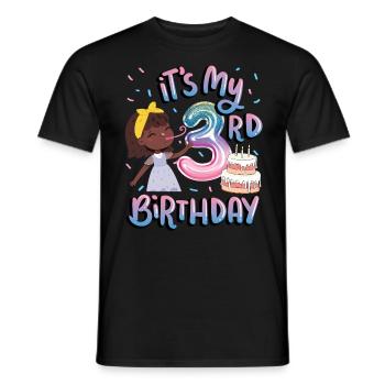 It's My 3rd Birthday Melanin Kid Juneteenth - Men's T-Shirt - black - Front - AI Model Male 178 light (178cm)