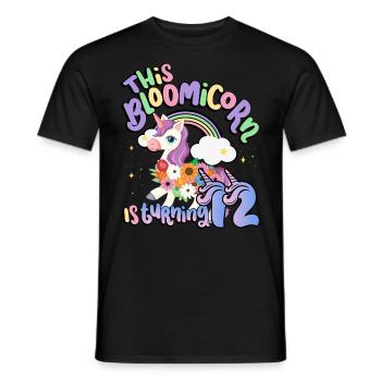Bloomicorn Is Turning 12 Einhorn 12. Geburtstag - Männer T-Shirt - Schwarz - Vorne - AI Model Male 178 light (178cm)