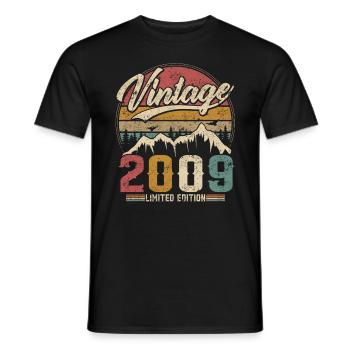 Vintage 2009 Limited Edition Cadeau D'anniversaire - T-shirt homme - noir - Devant - AI Model Male 178 light (178cm)