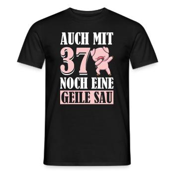 Auch Mit 37 Noch Eine Geile Sau Schwein 37th - Männer T-Shirt - Schwarz - Vorne - AI Model Male 178 light (178cm)