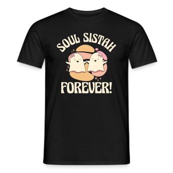 Halloween Soul Sistah Ghost Spirit Cute Spooky - Men's T-Shirt - black - Front - AI Model Male 178 light (178cm)