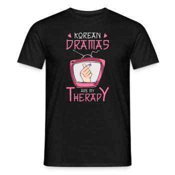 Kdrama Binge Watching Korean Drama Therapy Kpop - Men's T-Shirt - black - Front - AI Model Male 178 light (178cm)