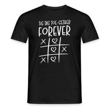 Saint-Valentin Enfants Famille Tic Tac Toe Game - T-shirt homme - noir - Devant - AI Model Male 178 light (178cm)