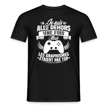 Humour cadeau console graphisme jeux vidéo - T-shirt homme - noir - Devant - AI Model Male 178 light (178cm)