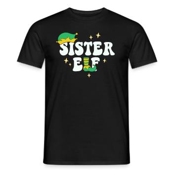 Schwester Elf Passende Familie Weihnachtsgruppe Weihnachten - Männer T-Shirt - Schwarz - Vorne - AI Model Male 178 light (178cm)