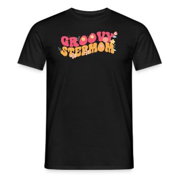 Groovy stepmother garden plant flowers - Men's T-Shirt - black - Front - AI Model Male 178 light (178cm)