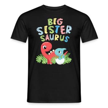 Big sister Saurus siblings Herbivore - Men's T-Shirt - black - Front - AI Model Male 178 light (178cm)