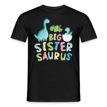 Große Schwester Saurus Geschwister Herbivore - Männer T-Shirt - Schwarz - Vorne - AI Model Male 178 light (178cm)