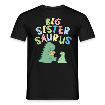 Große Schwester Saurus Geschwister Herbivore - Männer T-Shirt - Schwarz - Vorne - AI Model Male 178 light (178cm)