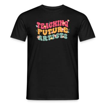Future Artists Teach Flower Garden - Men's T-Shirt - black - Front - AI Model Male 178 light (178cm)