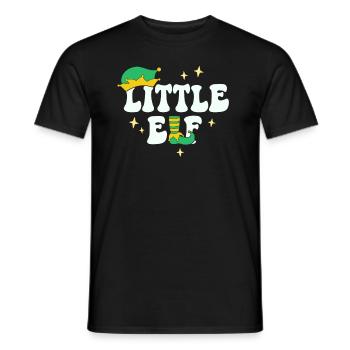 Little Elf Matching Family Christmas Baby Brother - Men's T-Shirt - black - Front - AI Model Male 178 light (178cm)