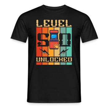 Niveau 50 Machine d’arcade débloquée Gamer 50. - T-shirt homme - noir - Devant - AI Model Male 178 light (178cm)