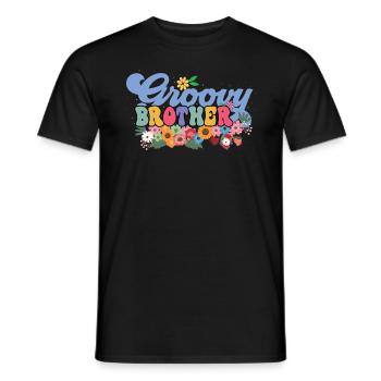 Groovy Brother Jardin Plante Fleurs Décor Floral - T-shirt homme - noir - Devant - AI Model Male 178 light (178cm)