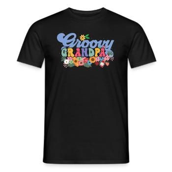 Groovy Grandpa Jardin Plantes Fleurs Décoration Florale - T-shirt homme - noir - Devant - AI Model Male 178 light (178cm)