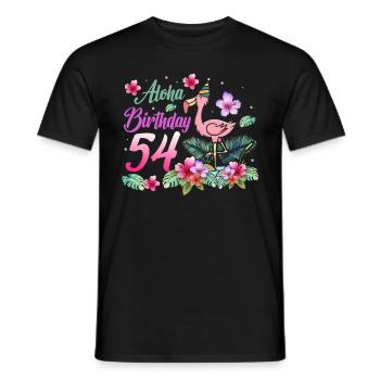 Aloha Anniversaire 54 Flamant Rose Oiseau 54e anniversaire - T-shirt homme - noir - Devant - AI Model Male 178 light (178cm)