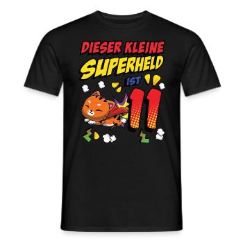 Dieser Kleine Superheld Ist 11 Katzenbesitzer 11. - Männer T-Shirt - Schwarz - Vorne - AI Model Male 178 light (178cm)