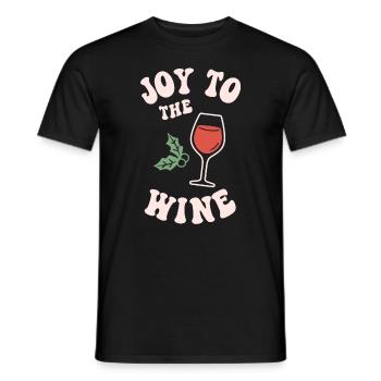 Joy To The Wine Funny Drinker Christmas Red White - Men's T-Shirt - black - Front - AI Model Male 178 light (178cm)