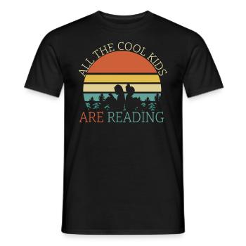 Alle coolen Kinder lesen B�cher �ler - Männer T-Shirt - Schwarz - Vorne - AI Model Male 178 light (178cm)