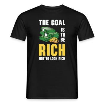 Objectifs d’argent Citations de vie Message positif - T-shirt homme - noir - Devant - AI Model Male 178 light (178cm)