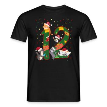 12 ans Enfants cadeau de Noël mignon - T-shirt homme - noir - Devant - AI Model Male 178 light (178cm)