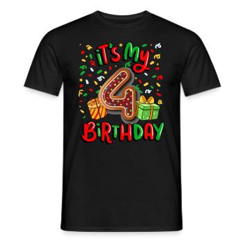 Es Ist Mein 4. Geburtstag Weihnachtsgeschenk 4. - Männer T-Shirt - Schwarz - Vorne - AI Model Male 178 light (178cm)