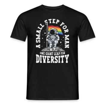 A small step for man A big step - Men's T-Shirt - black - Front - AI Model Male 178 light (178cm)