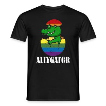 Allygator Hetero-verbündeter Alligator - Männer T-Shirt - Schwarz - Vorne - AI Model Male 178 light (178cm)