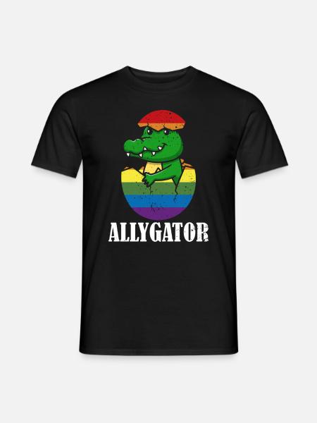 Allygator Hetero-verbündeter Alligator - Männer T-Shirt - Schwarz