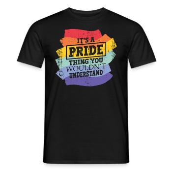 C’est une question de fierté que vous - T-shirt homme - noir - Devant - AI Model Male 178 light (178cm)