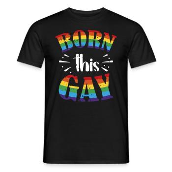 Born This Gay Pride Flag Rainbow - Men's T-Shirt - black - Front - AI Model Male 178 light (178cm)