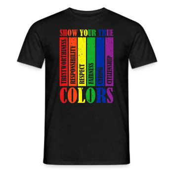 Montrez vos vraies couleurs Lgbt Proud Rainbow - T-shirt homme - noir - Devant - AI Model Male 178 light (178cm)