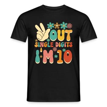 Peace Out Single Digits I'm 10 Flower 10th - Männer T-Shirt - Schwarz - Vorne - AI Model Male 178 light (178cm)