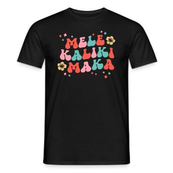Retro Mele Kalikimaka Christmas In Hawaii - Men's T-Shirt - black - Front - AI Model Male 178 light (178cm)