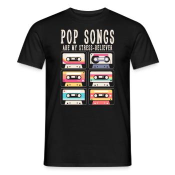 Pop songs are my stress-reliever - Men's T-Shirt - black - Front - AI Model Male 178 light (178cm)
