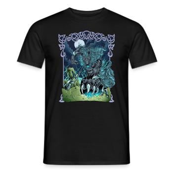 Fenrir in Asgard - Fenris Wolf - Men's T-Shirt - black - Front - AI Model Male 178 light (178cm)