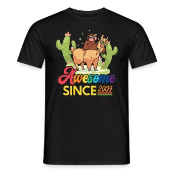 Génial depuis 2009 Anniversaire de naissance mouton - T-shirt homme - noir - Devant - AI Model Male 178 light (178cm)