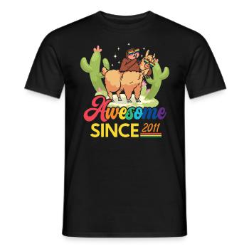 Awesome Seit 2011 Geburtsjahr Schaf Jubiläum - Männer T-Shirt - Schwarz - Vorne - AI Model Male 178 light (178cm)