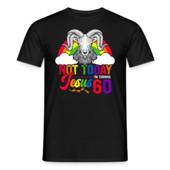 Nicht Heute Jesus Ich Werde 60 Regenbogenschaf - Männer T-Shirt - Schwarz - Vorne - AI Model Male 178 light (178cm)