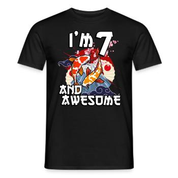 I' and awesome Japanese carp koi - Men's T-Shirt - black - Front - AI Model Male 178 light (178cm)