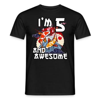 Ich Bin 5 Und Awesome Japanischer Karpfen Koi - Männer T-Shirt - Schwarz - Vorne - AI Model Male 178 light (178cm)