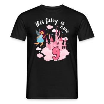 This fairy is now 9 Magic Castle 9. - Men's T-Shirt - black - Front - AI Model Male 178 light (178cm)