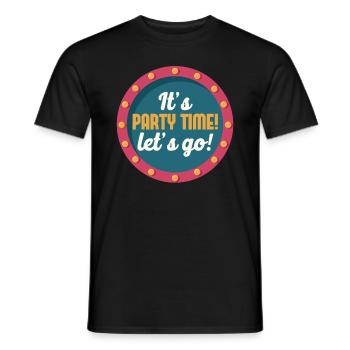 Party Time Retro Light Glowing Street Sign - T-shirt homme - noir - Devant - AI Model Male 178 light (178cm)