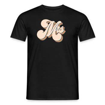 Frau Retro Matching Paar frisch verheiratete verhe - Männer T-Shirt - Schwarz - Vorne - AI Model Male 178 light (178cm)